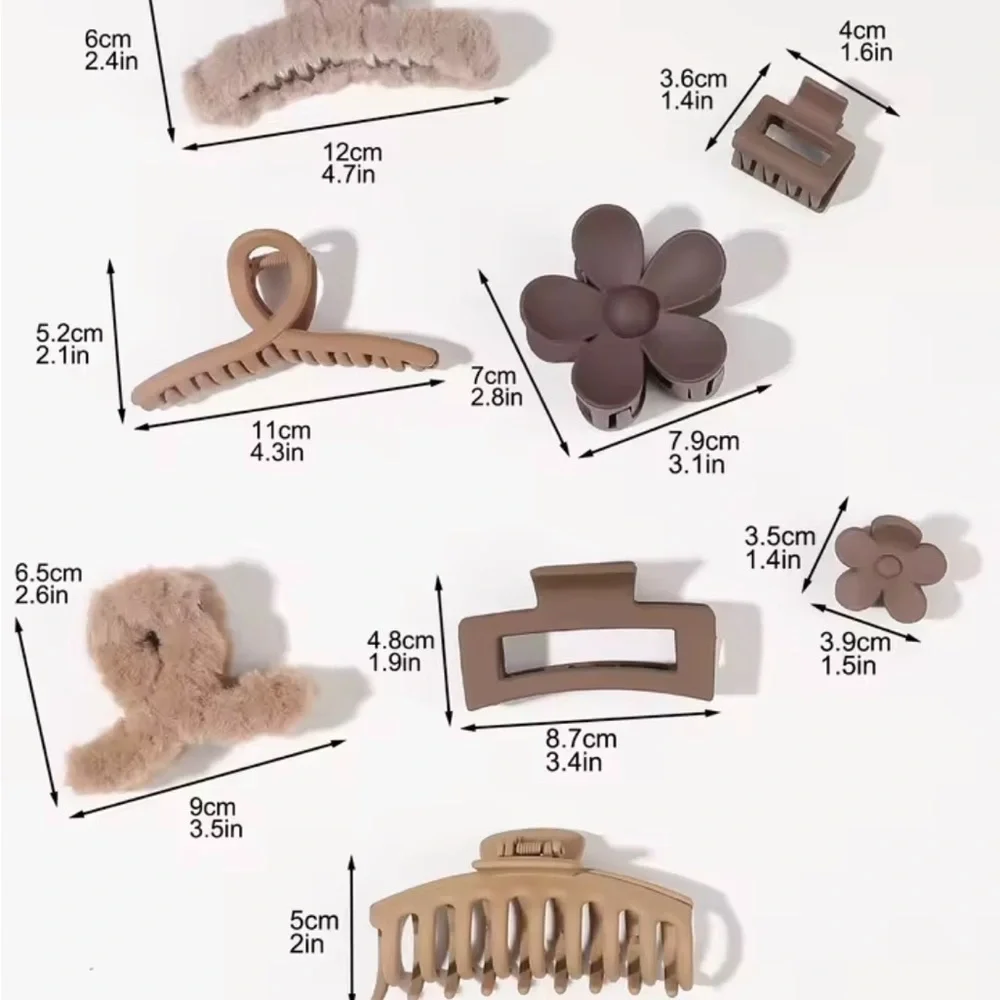 Assorted Brown Hair Clips Set 0205